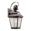 Mount Vernon IP44 Medium Wall Lantern in Old Bronze with Clear Seedy Glass