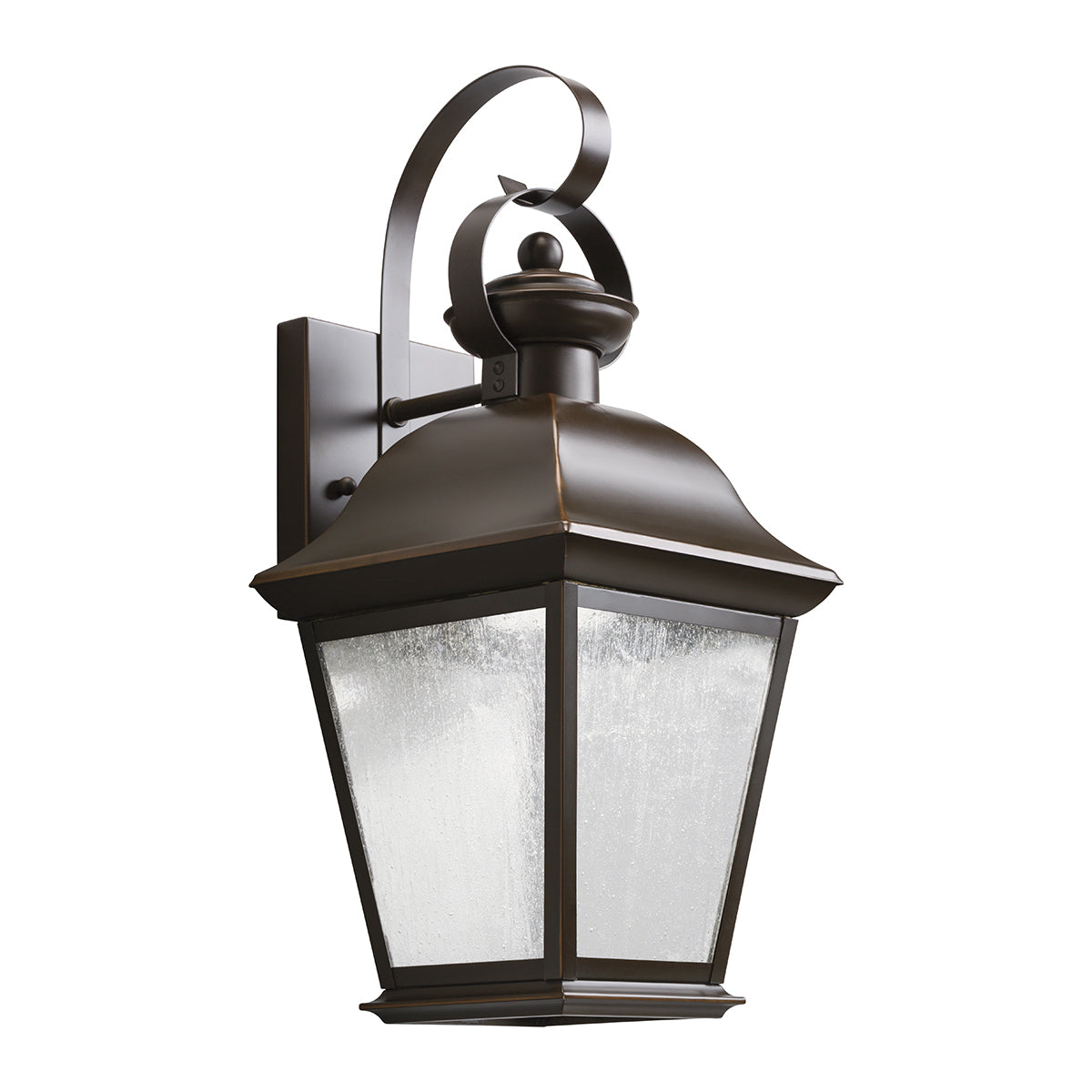 Mount Vernon IP44 Medium Wall Lantern in Old Bronze with Clear Seedy Glass