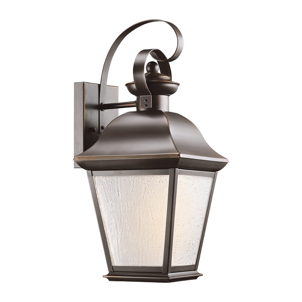 Mount Vernon IP44 Medium Wall Lantern in Old Bronze with Clear Seedy Glass