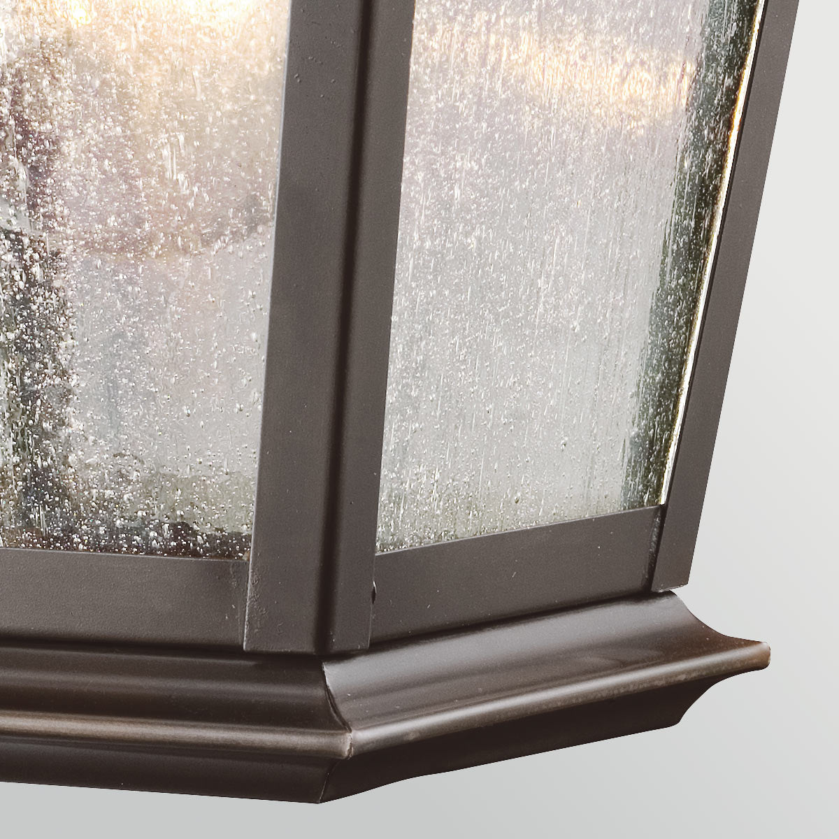 Mount Vernon IP44 Small Wall Lantern in Old Bronze with Clear Seedy Glass