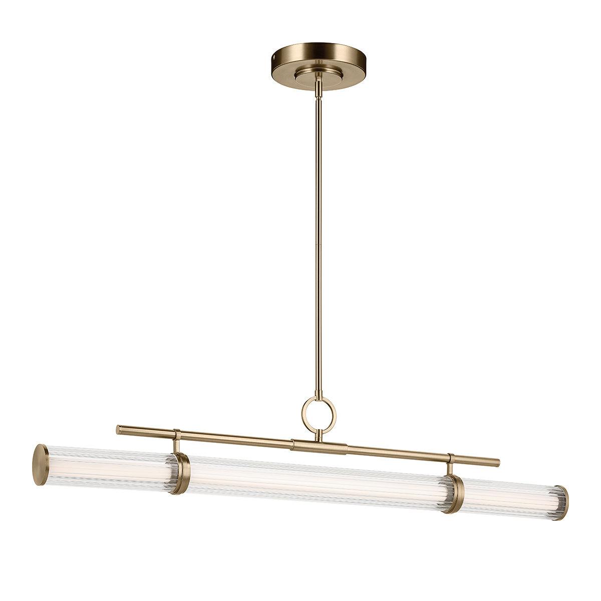 Riven LED Linear Pendant in Champagne Bronze