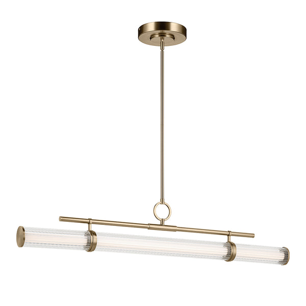 Riven LED Linear Pendant in Champagne Bronze