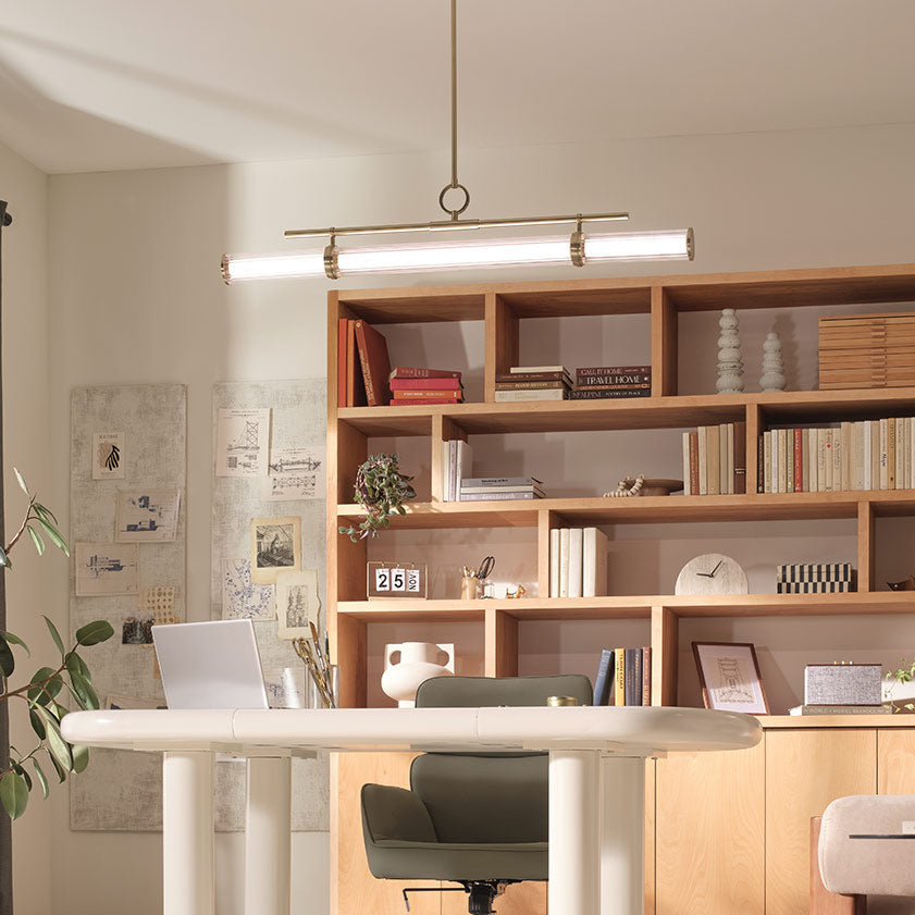 Riven LED Linear Pendant in Champagne Bronze