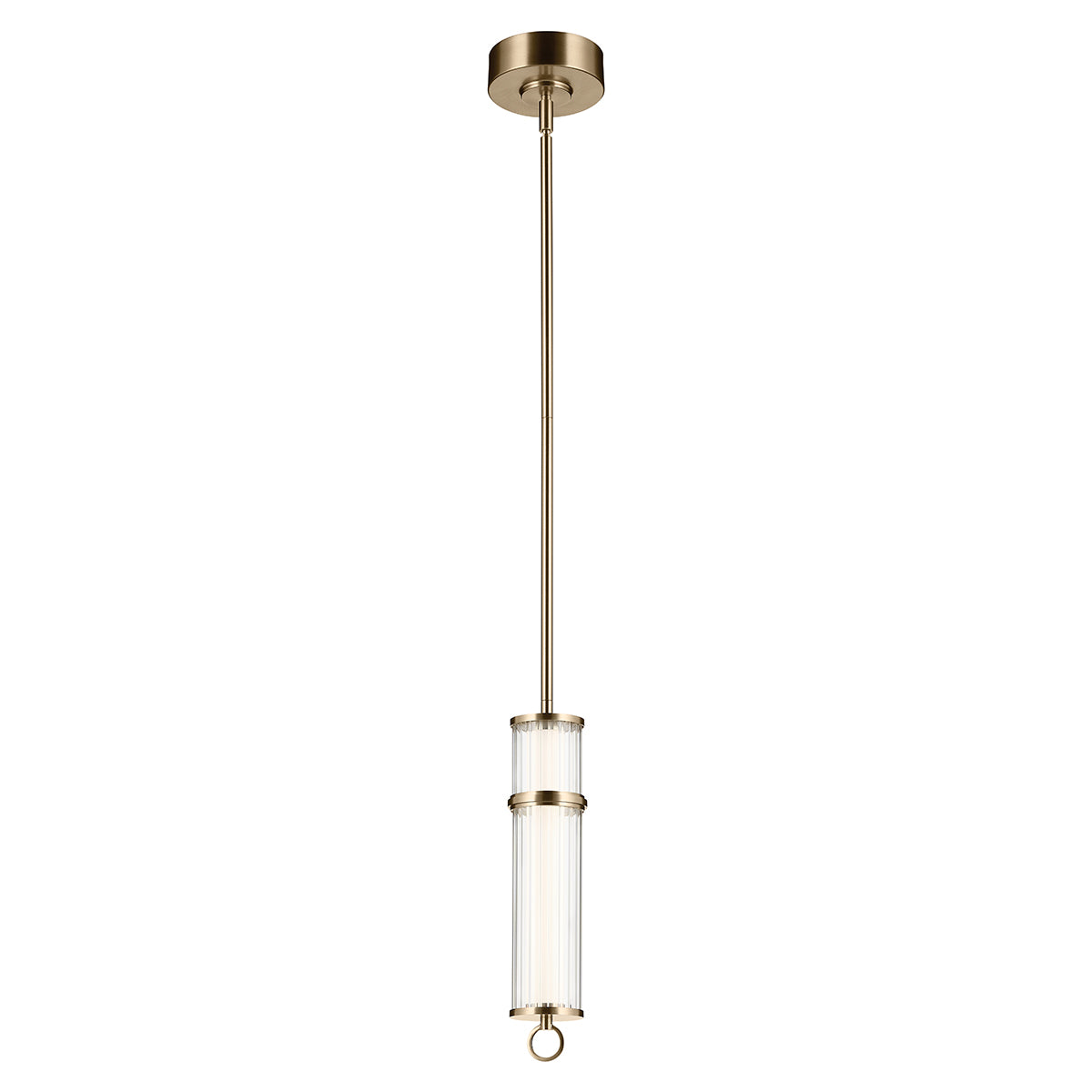 Riven LED Single Drop Pendant in Champagne Bronze
