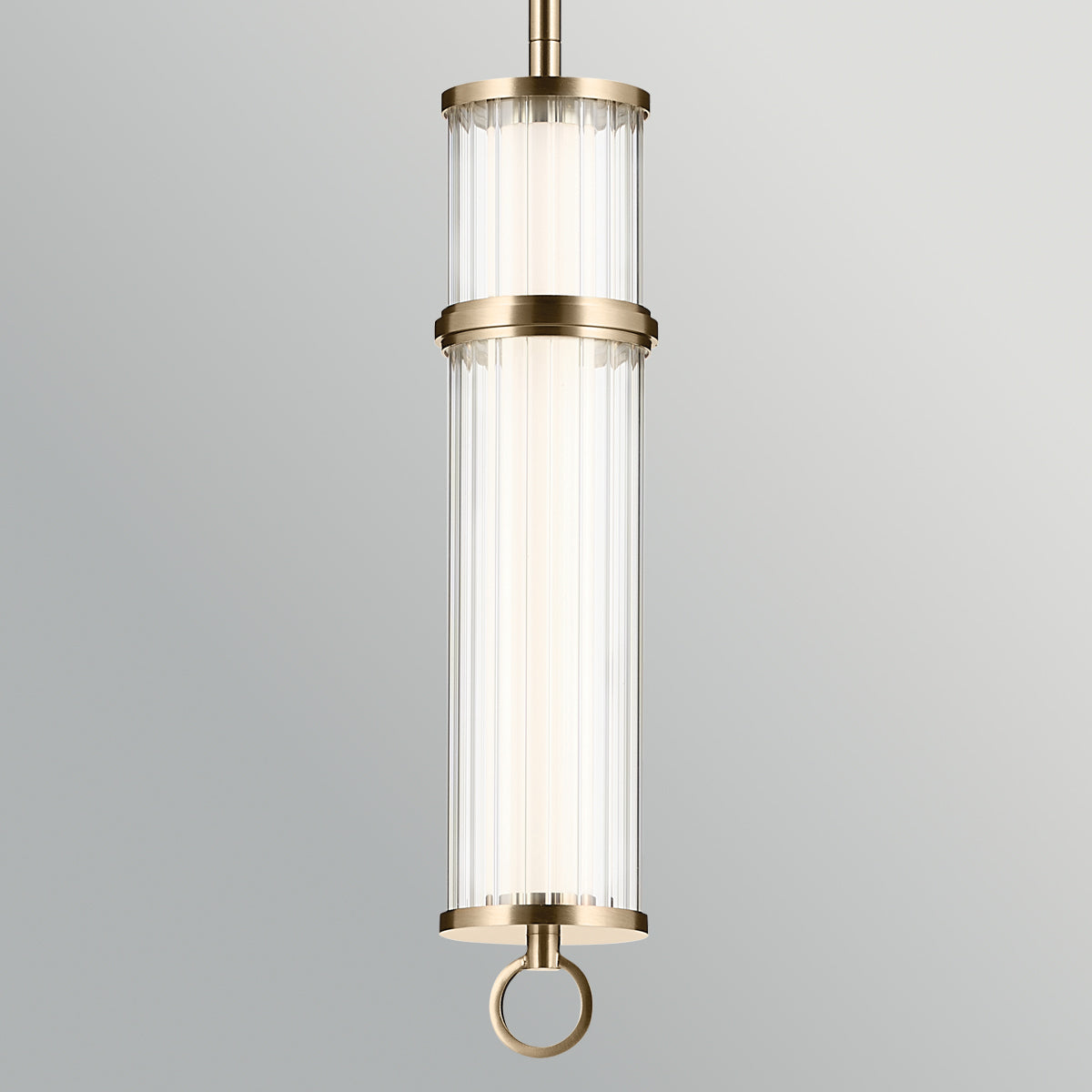 Riven LED Single Drop Pendant in Champagne Bronze