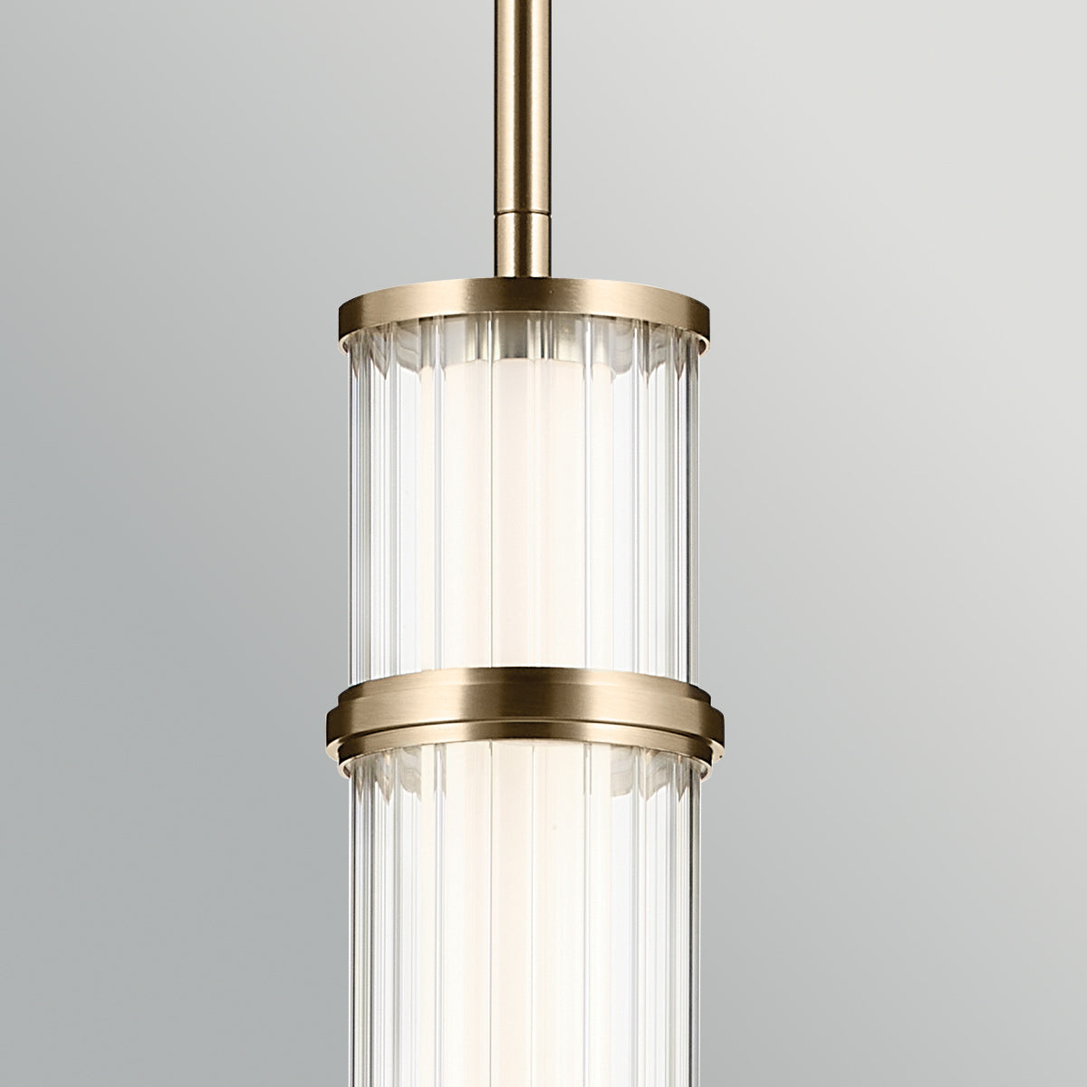 Riven LED Single Drop Pendant in Champagne Bronze