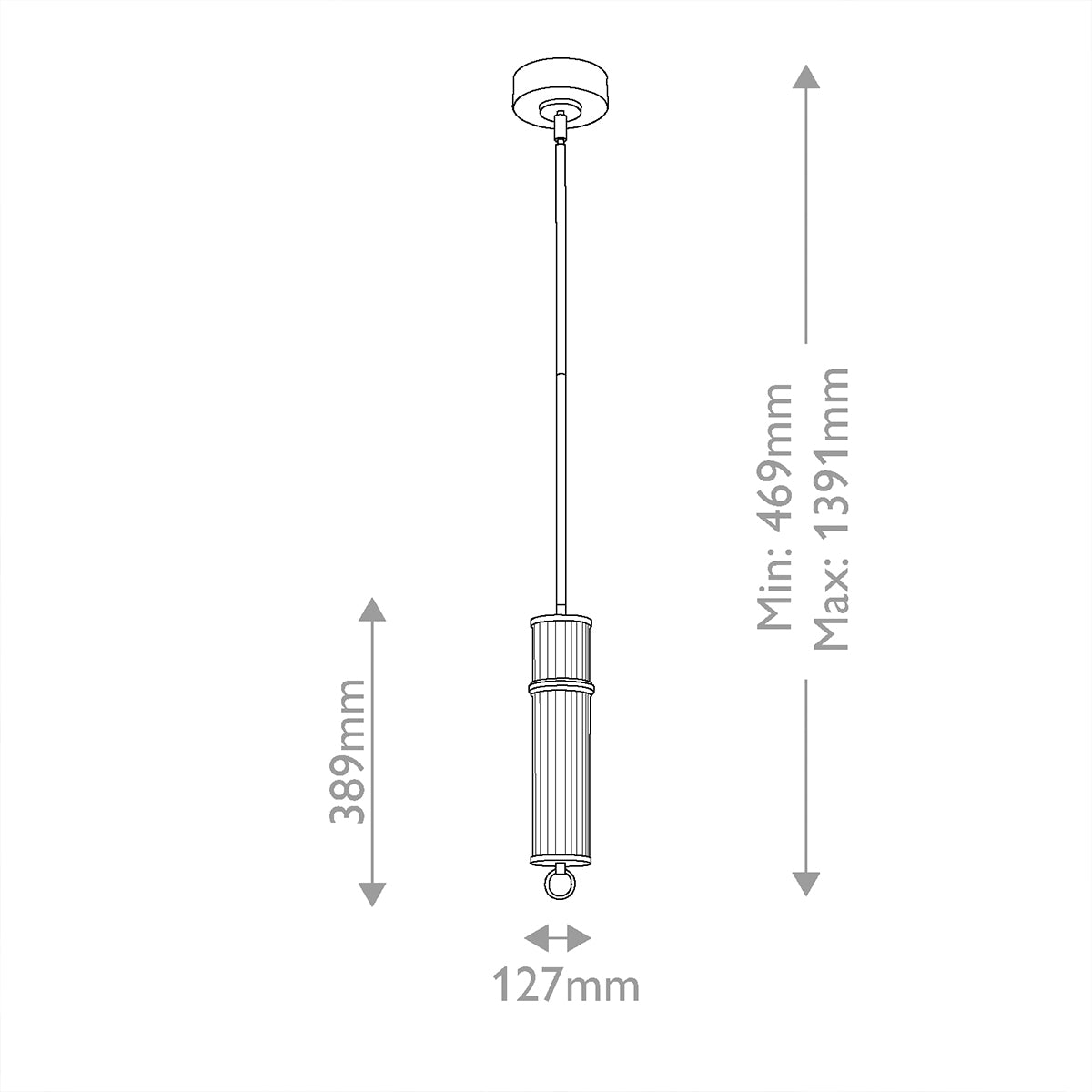 Riven LED Single Drop Pendant in Champagne Bronze