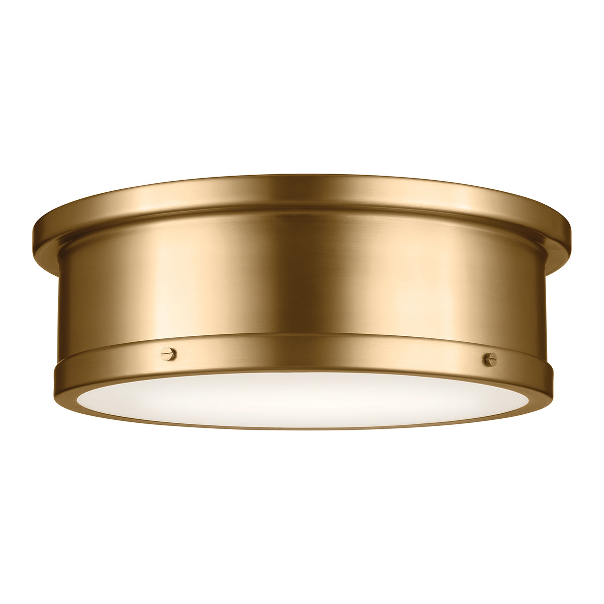 Serca Large Ceiling Light in Brushed Natural Brass with Satin Etched Glass Diffuser