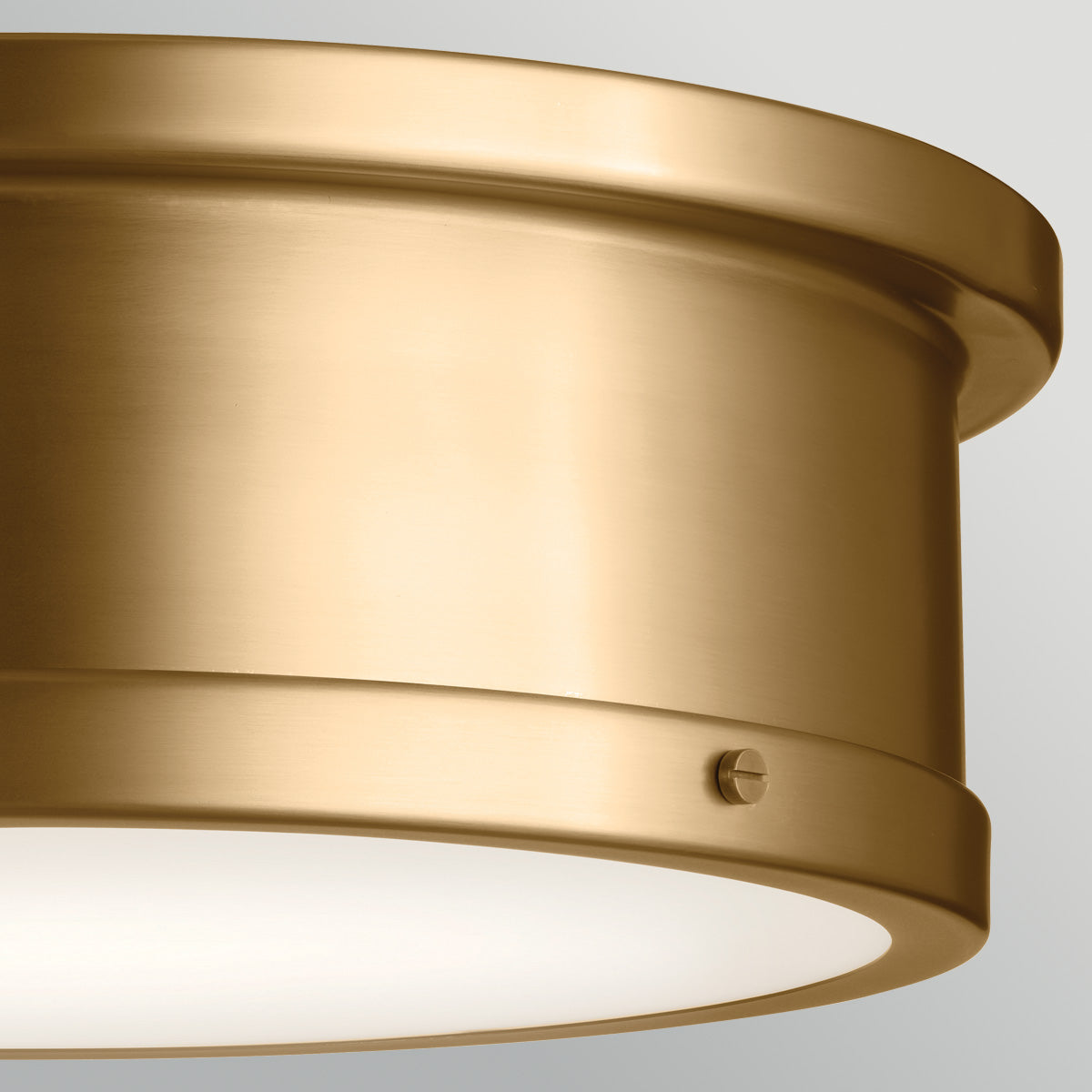 Serca Large Ceiling Light in Brushed Natural Brass with Satin Etched Glass Diffuser