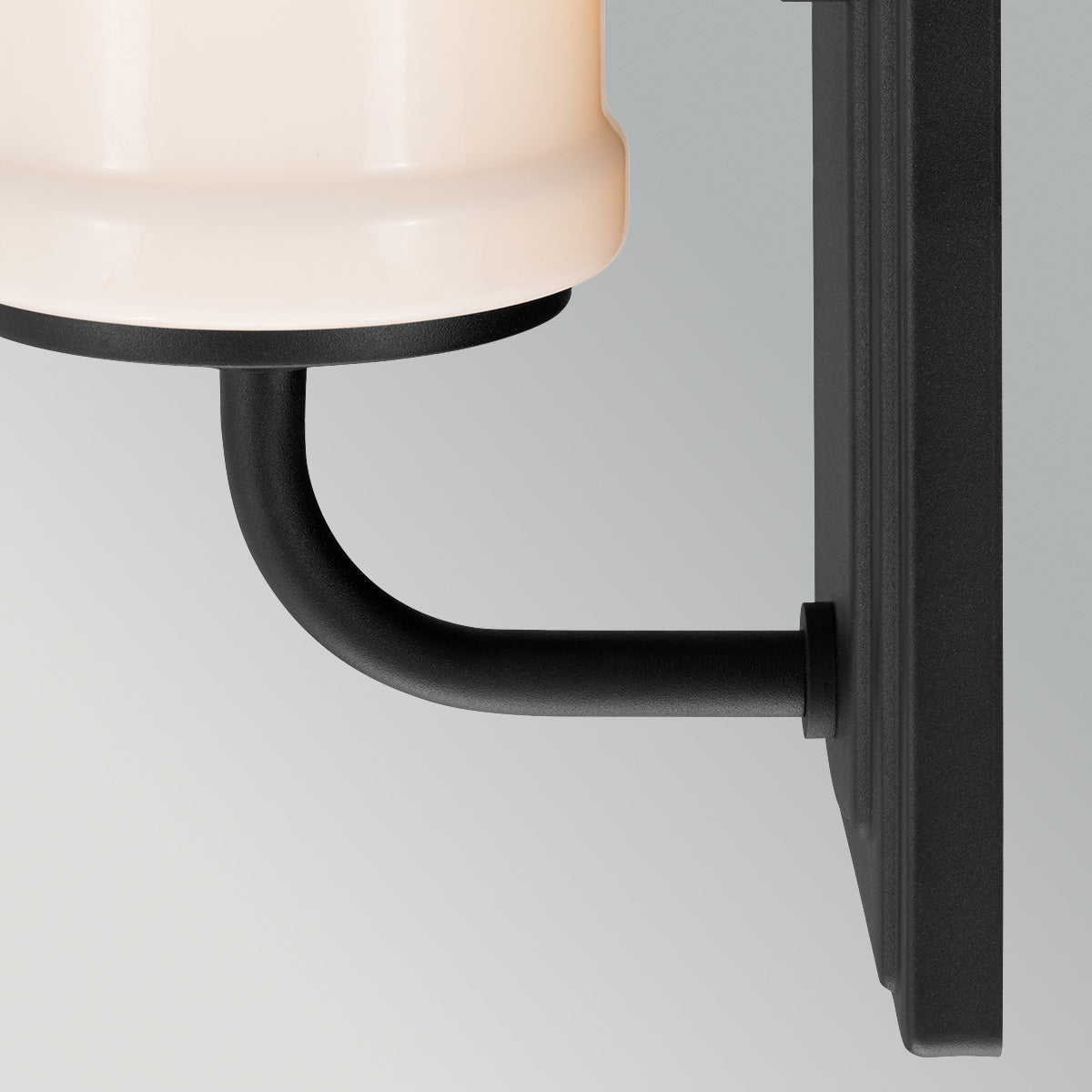 Vetivene IP44 Wall Light in Textured Black with Opal Glass Shade