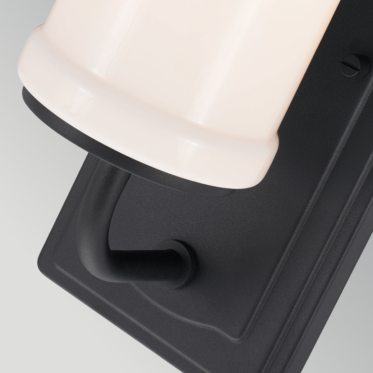Vetivene IP44 Wall Light in Textured Black with Opal Glass Shade