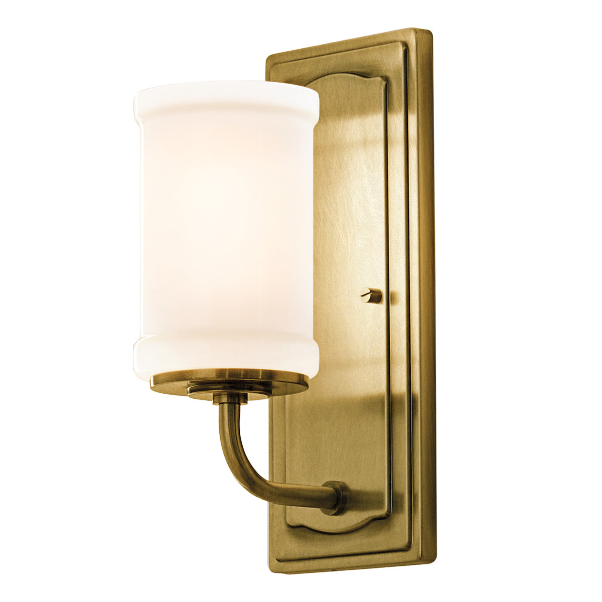 Vetivene IP44 Wall Light in Natural Brass with Opal Glass Shade