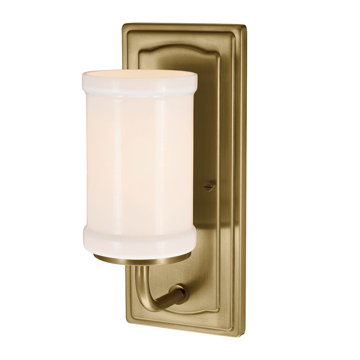 Vetivene IP44 Wall Light in Natural Brass with Opal Glass Shade