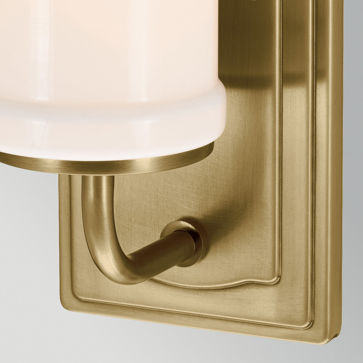 Vetivene IP44 Wall Light in Natural Brass with Opal Glass Shade