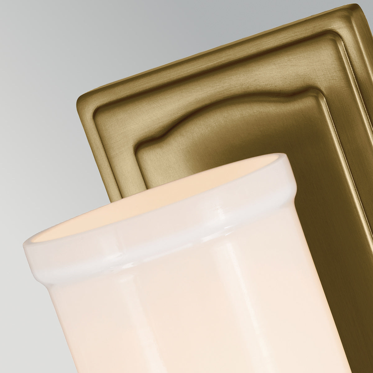 Vetivene IP44 Wall Light in Natural Brass with Opal Glass Shade