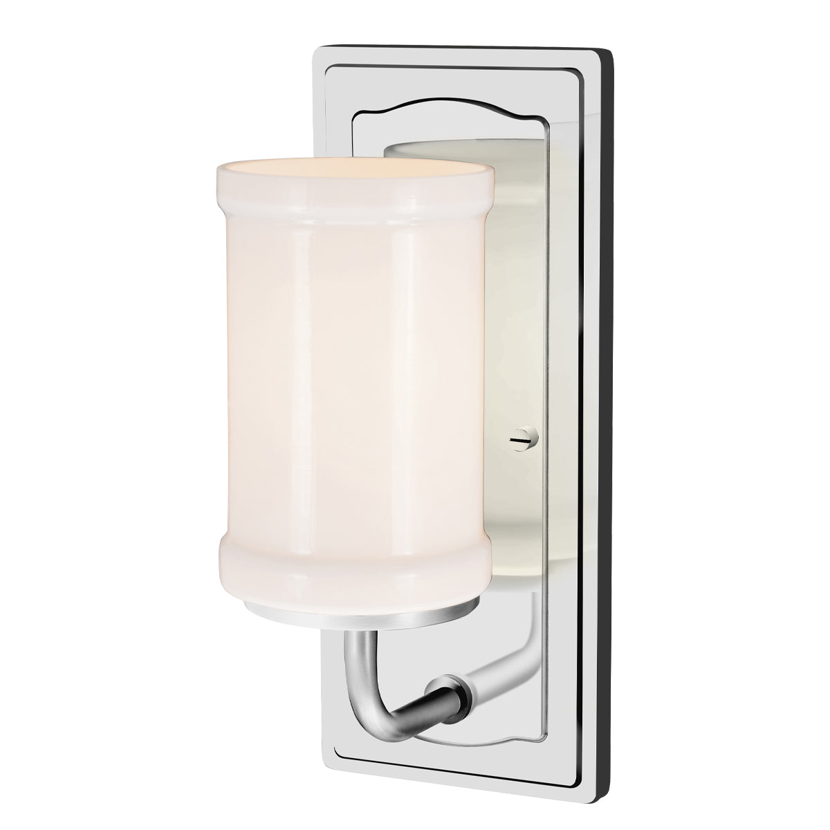 Vetivene IP44 Wall Light in Polished Chrome with Opal Glass Shade