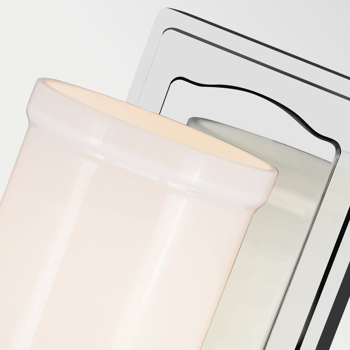 Vetivene IP44 Wall Light in Polished Chrome with Opal Glass Shade