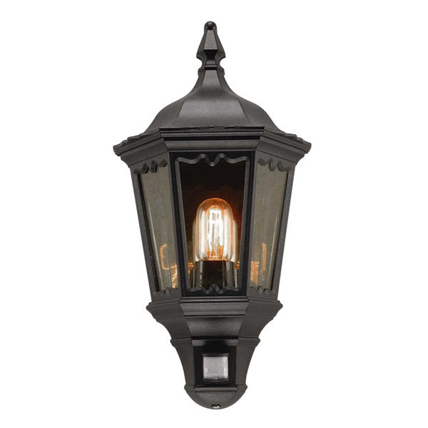 Medstead Outdoor PIR Half Wall Lantern in Black