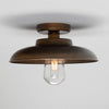 Darya 32cm IP65 Industrial Brass Ceiling Light in Antique Brass with Clear Glass