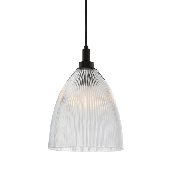 Brooke IP65 20cm Pendant Light with Matt Black Detail