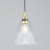 Brooke IP65 20cm Pendant Light with Polished Brass Detail