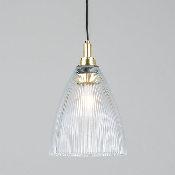Brooke IP65 20cm Pendant Light with Polished Brass Detail