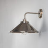 Nerissa IP65 Brass Bathroom Wall Light in Antique Silver and Clear Glass Shade