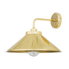 Nerissa IP65 Brass Bathroom Wall Light in Polished Brass and Clear Glass Shade