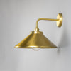 Nerissa IP65 Brass Bathroom Wall Light in Satin Brass and Clear Glass Shade