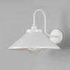 Nerissa IP65 Brass Swan Neck Bathroom Wall Light in White and Clear Glass Shade