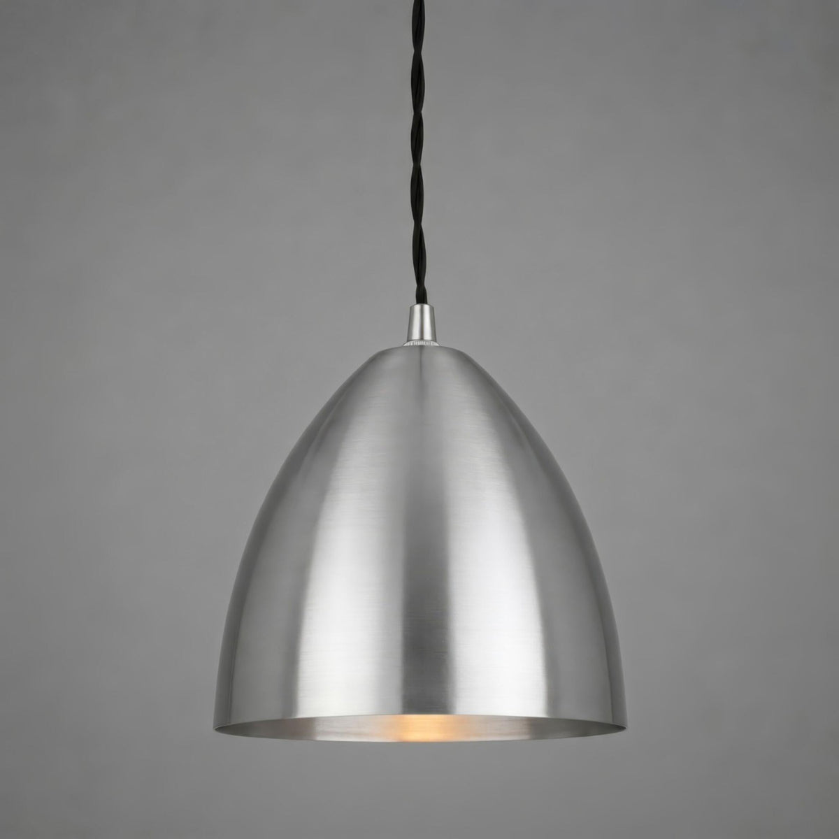 Skyler 16cm Single Drop Pendant in Satin Chrome