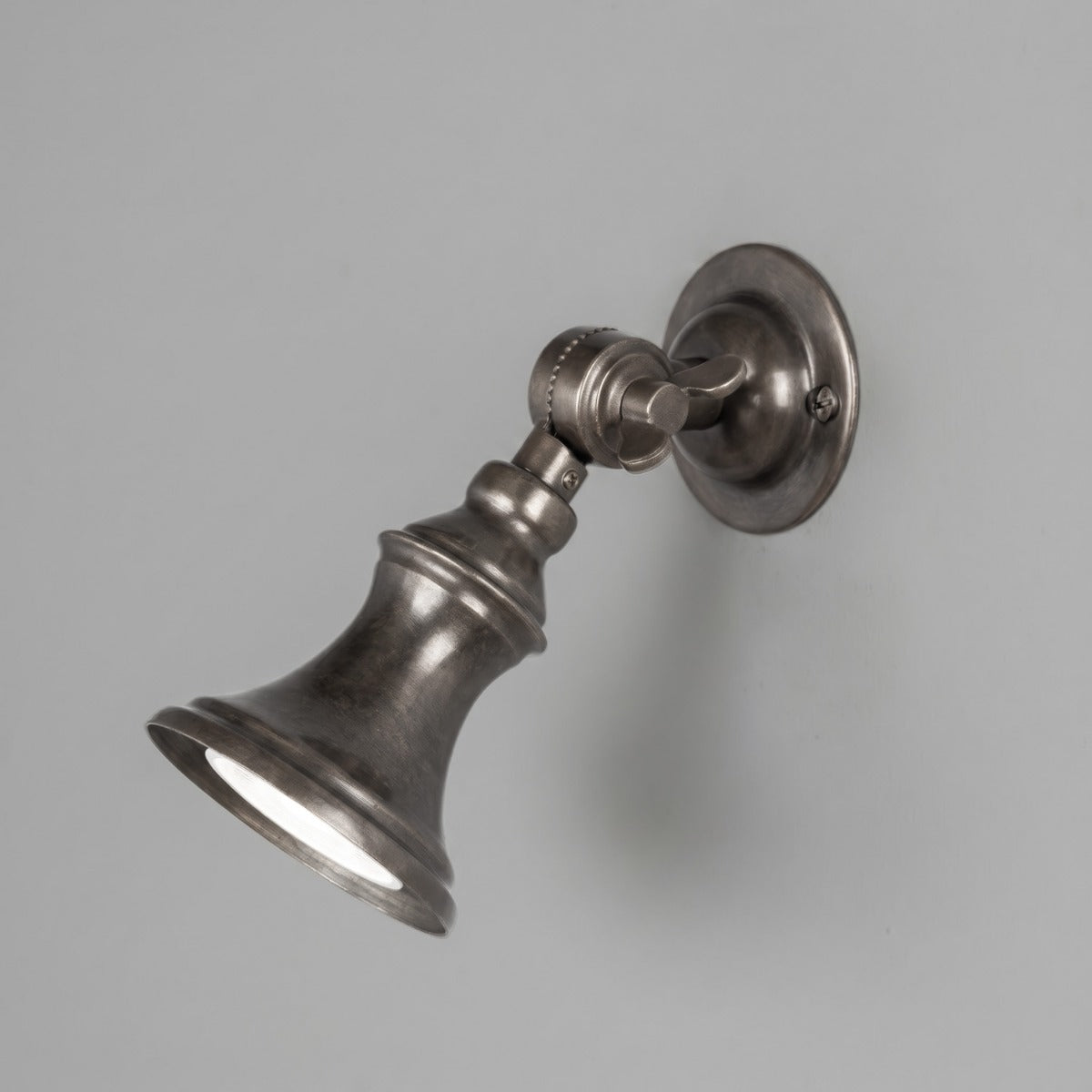 Accra Traditional Small Brass Spotlight in Antique Silver