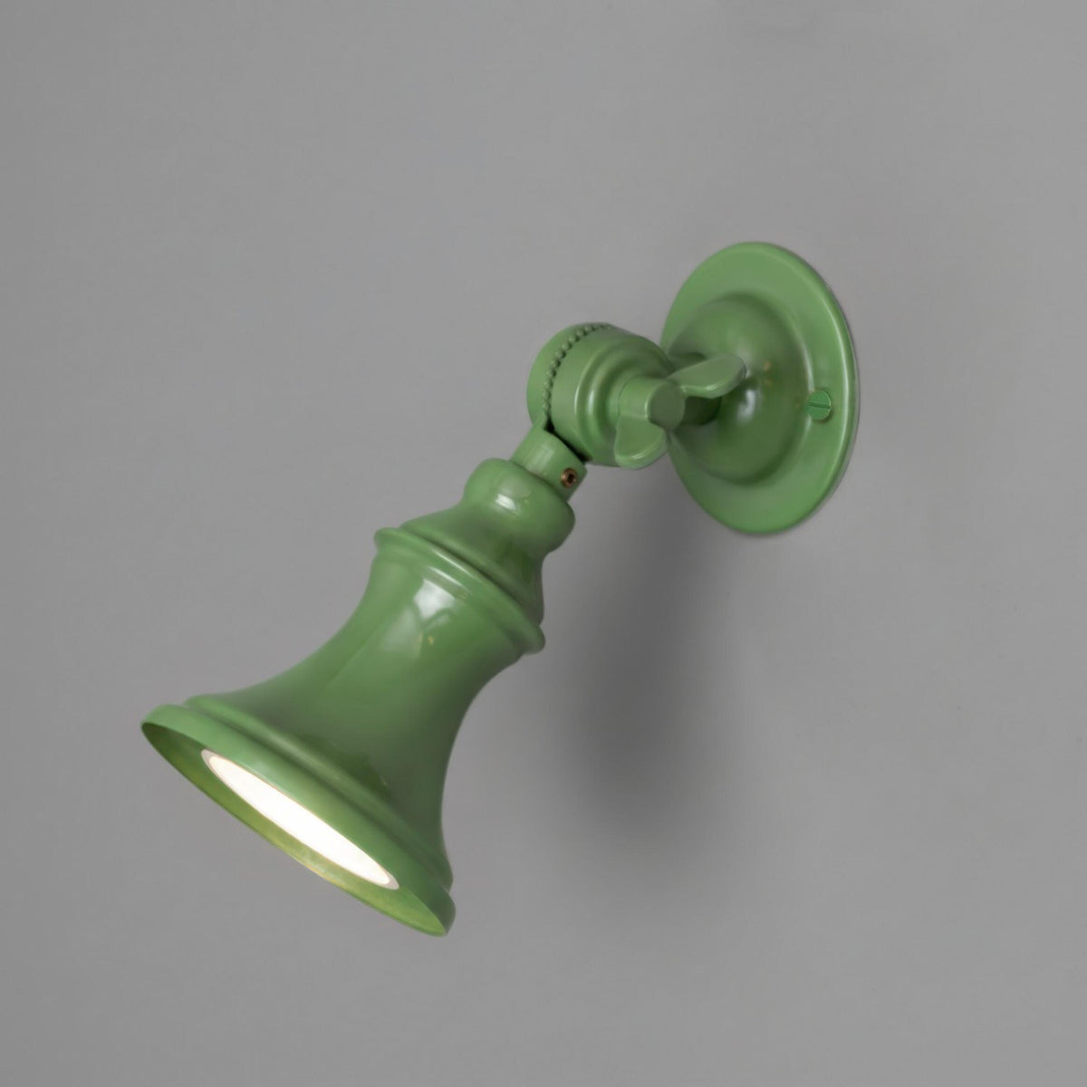Accra Traditional Small Brass Spotlight in Sage Green