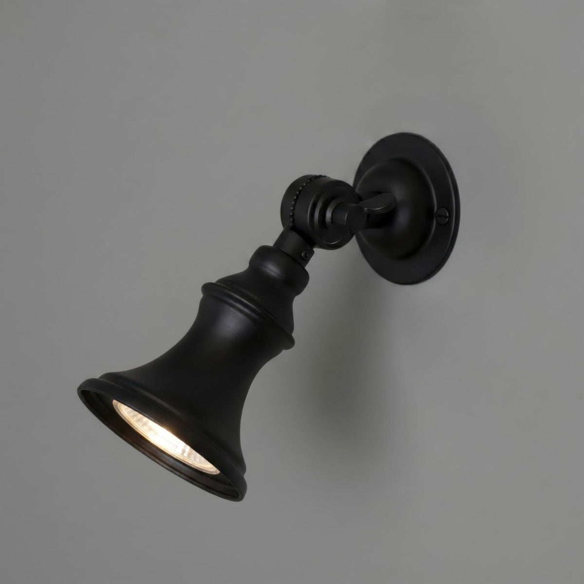 Accra Traditional Small Brass Spotlight in Matt Black