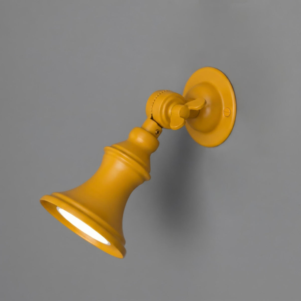 Accra Traditional Small Brass Spotlight in Matt Honey Yellow