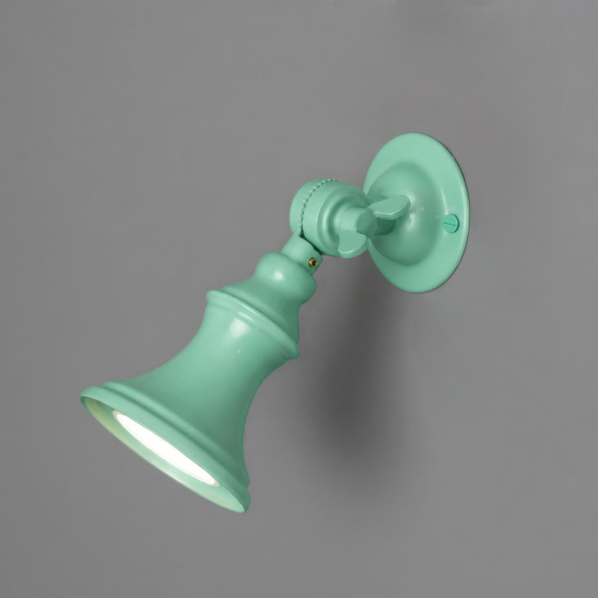 Accra Traditional Small Brass Spotlight in Matt Mint Turquoise