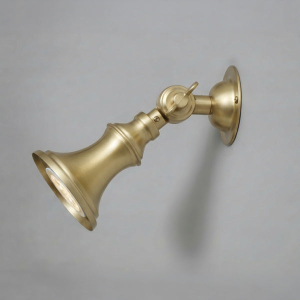 Accra Traditional Small Brass Spotlight in Satin Brass