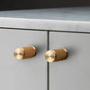 Knurled Furniture Knob Set In Solid Brass