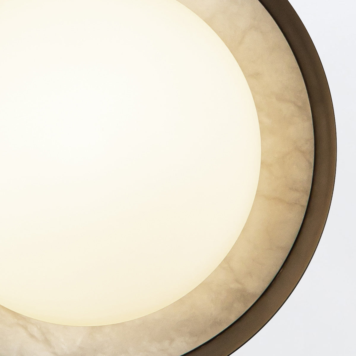 Alonso LED Wall Light in Urban Bronze Metalwork with Alabaster Accents