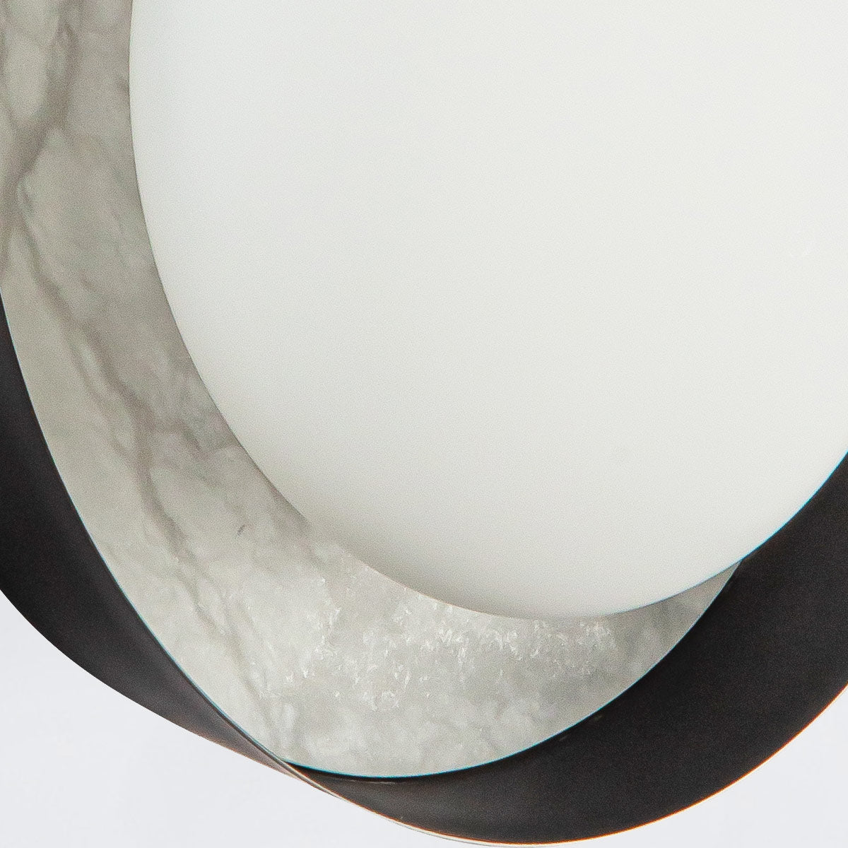 Alonso LED Wall Light in Urban Bronze Metalwork with Alabaster Accents