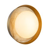 Alonso LED Wall Light in Vintage Brass Metalwork with Alabaster Accents