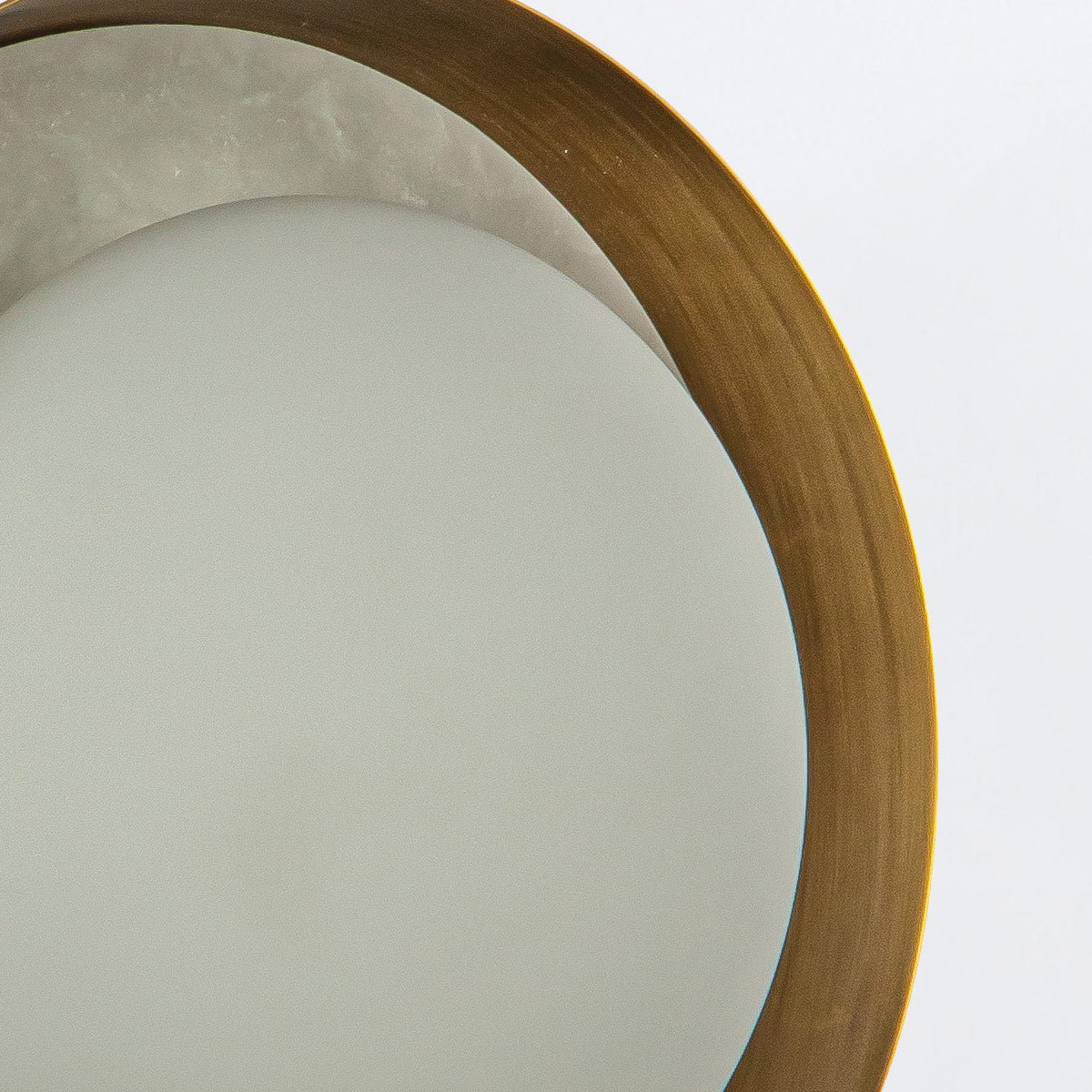 Alonso LED Wall Light in Vintage Brass Metalwork with Alabaster Accents