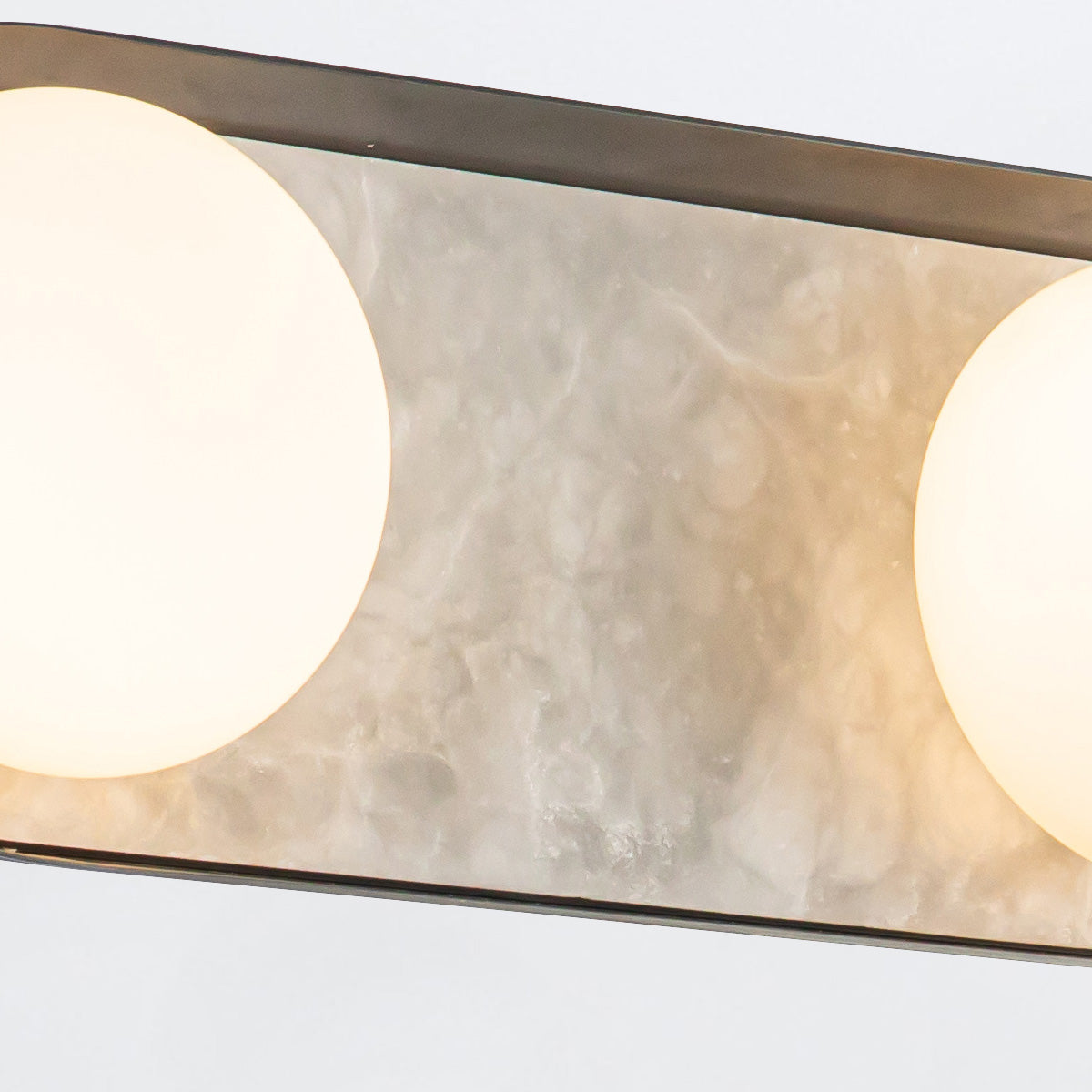 Alonso Three LED Wall Light in Urban Bronze Metalwork with Alabaster Accents