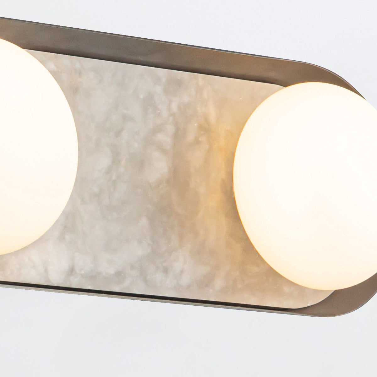 Alonso Three LED Wall Light in Urban Bronze Metalwork with Alabaster Accents