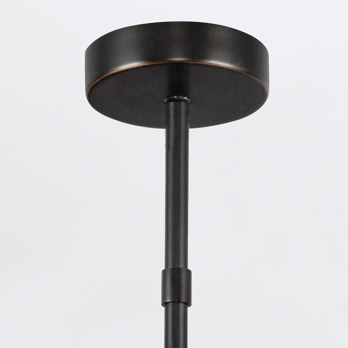 Alonso Eight LED Chandelier Pendant in Urban Bronze Metalwork with Alabaster Accents