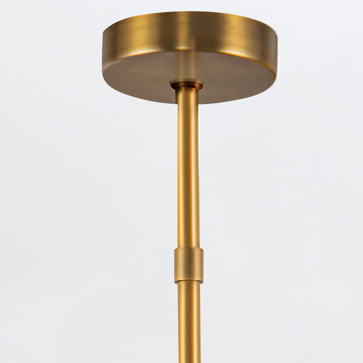 Alonso Eight LED Chandelier Pendant in Vintage Brass Metalwork with Alabaster Accents