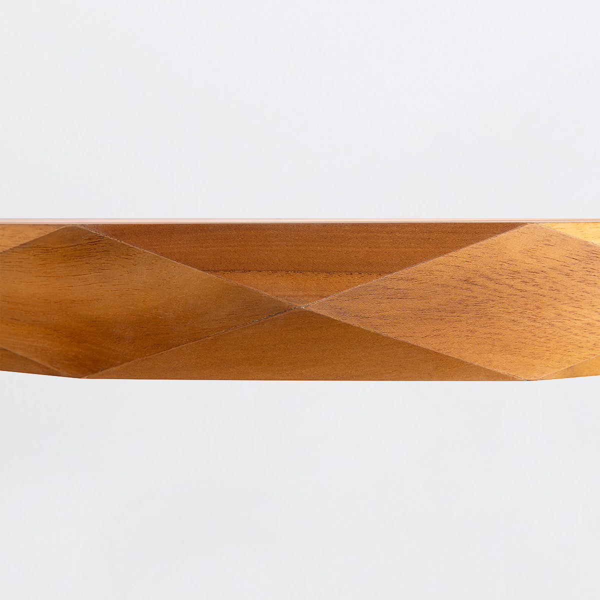 Angular Natural Teak Wood Veneer 29w LED Ring Pendant