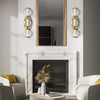 Atomo IP44 Three LED Wall Light in Brushed Gold with Clear Glass Globes