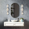 Atomo IP44 Three LED Wall Light in Polished Chrome with Clear Glass Globes
