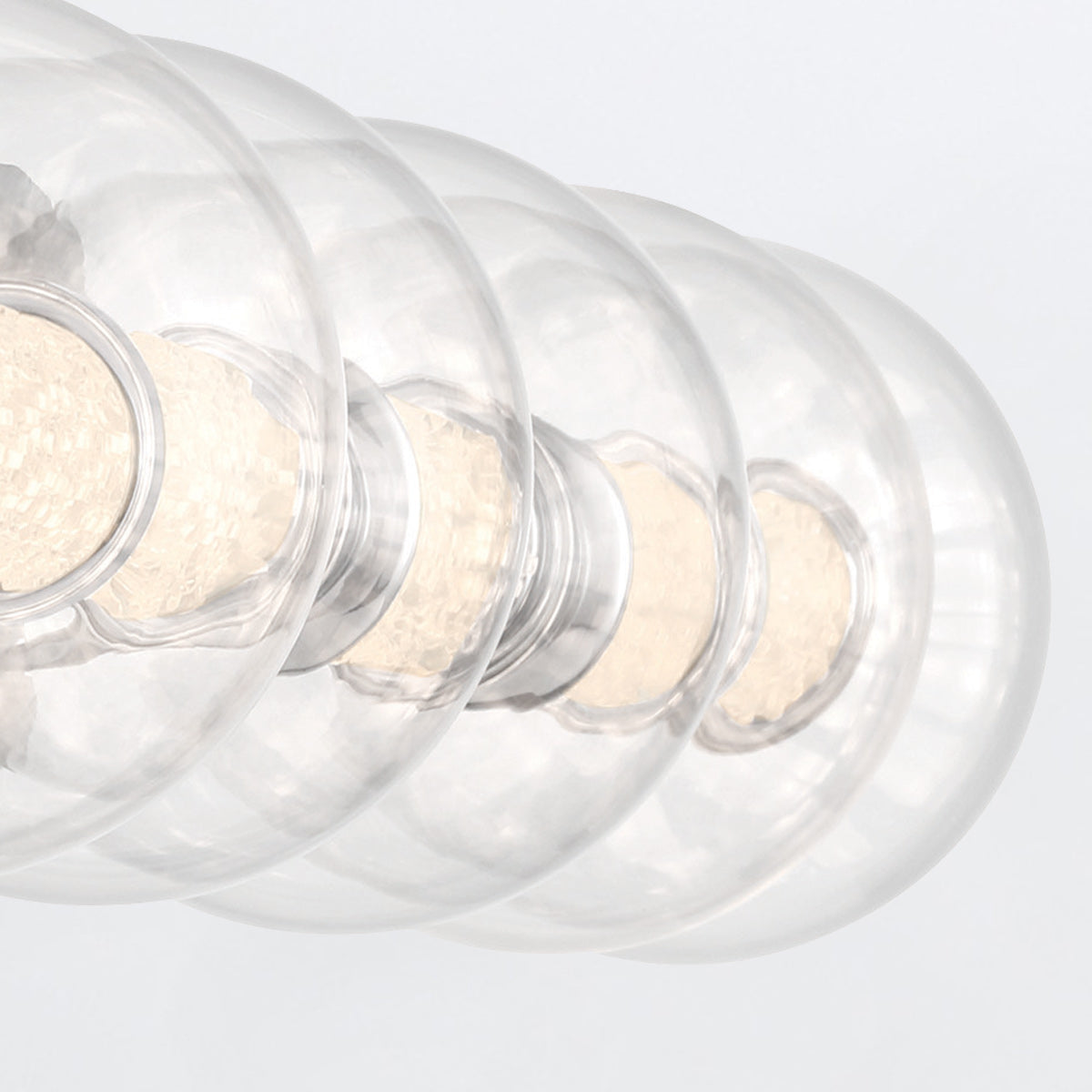 Atomo IP44 Five LED Wall Light in Polished Chrome with Clear Glass Globes